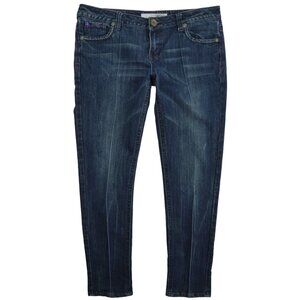 WHITE TAG Premium Denim Jeans 13 Skinny Dark Denim Sequin Hardware Back Pockets